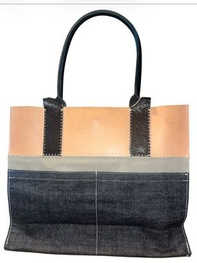 Graf Lantz Leather & Denim Ami Two-Tone Tote Bag